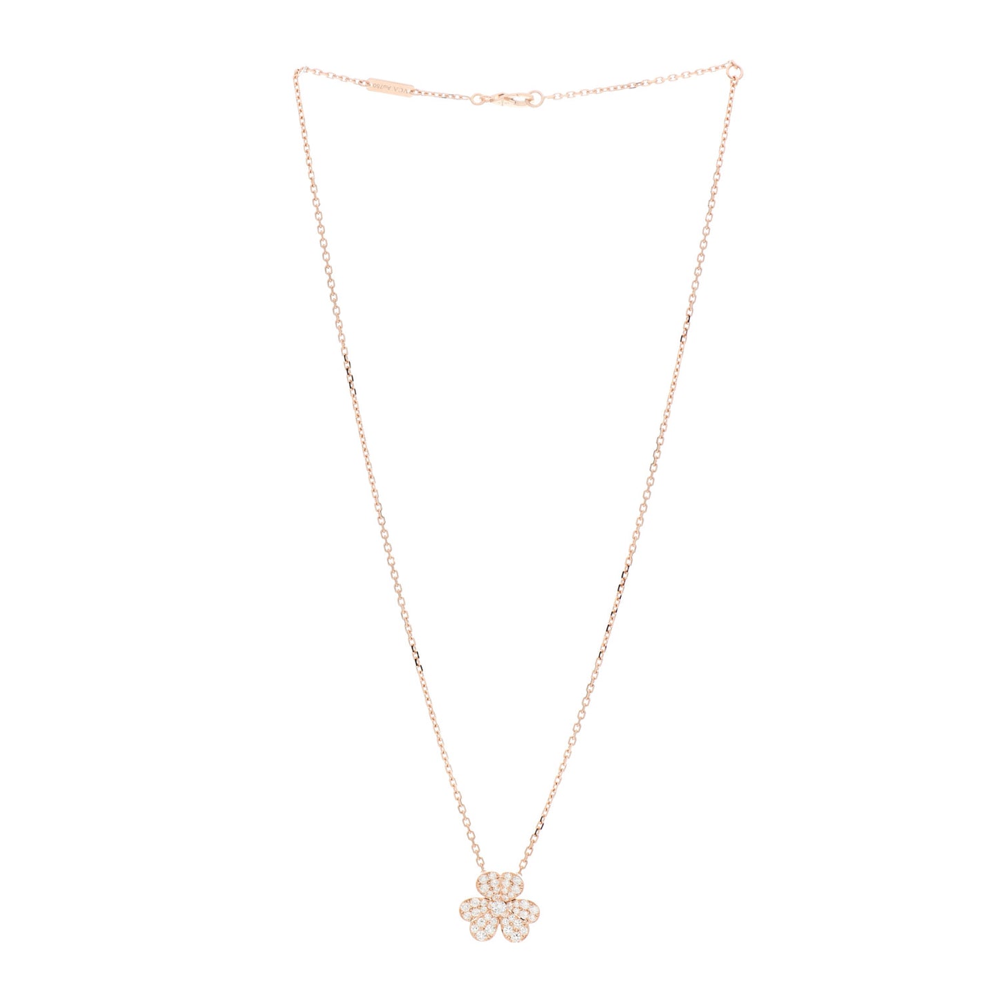18K Rose Gold Diamond Small Frivole Pendant Pave Necklace