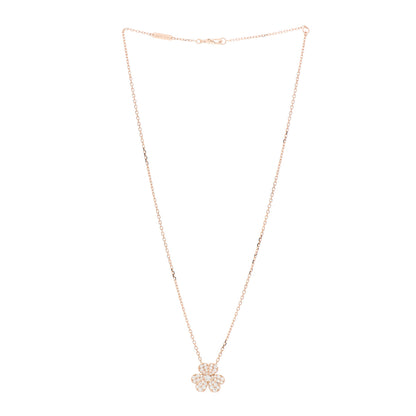 Van Cleef & Arpels 18K Rose Gold Diamond Small Frivole Pendant Pave Necklace 3 of 6