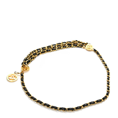 Chanel Lambskin Chain CC Medallion Belt Black Gold 2 of 3
