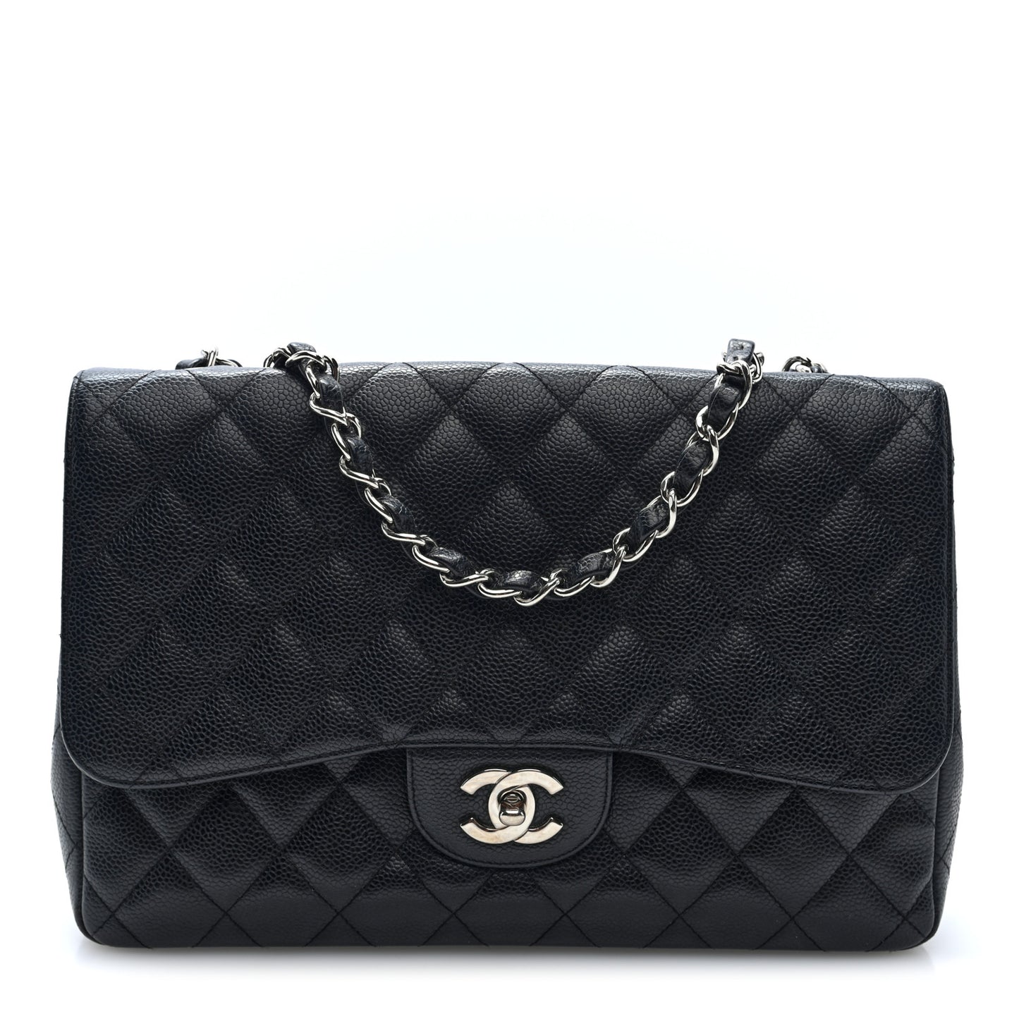 Caviar Quilted Jumbo Single Flap Black
