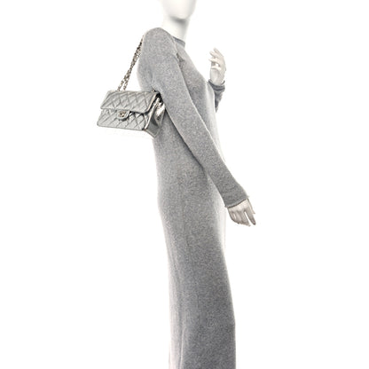 Chanel Hammered Metallic Calfskin Quilted Small Double Flap Silver 2 of 13