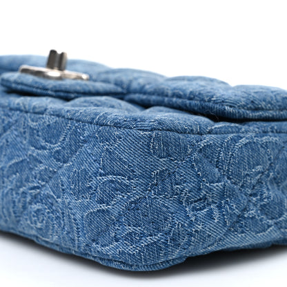 Chanel Denim Quilted Camellia Sweetheart Mini Flap Blue 10 of 10