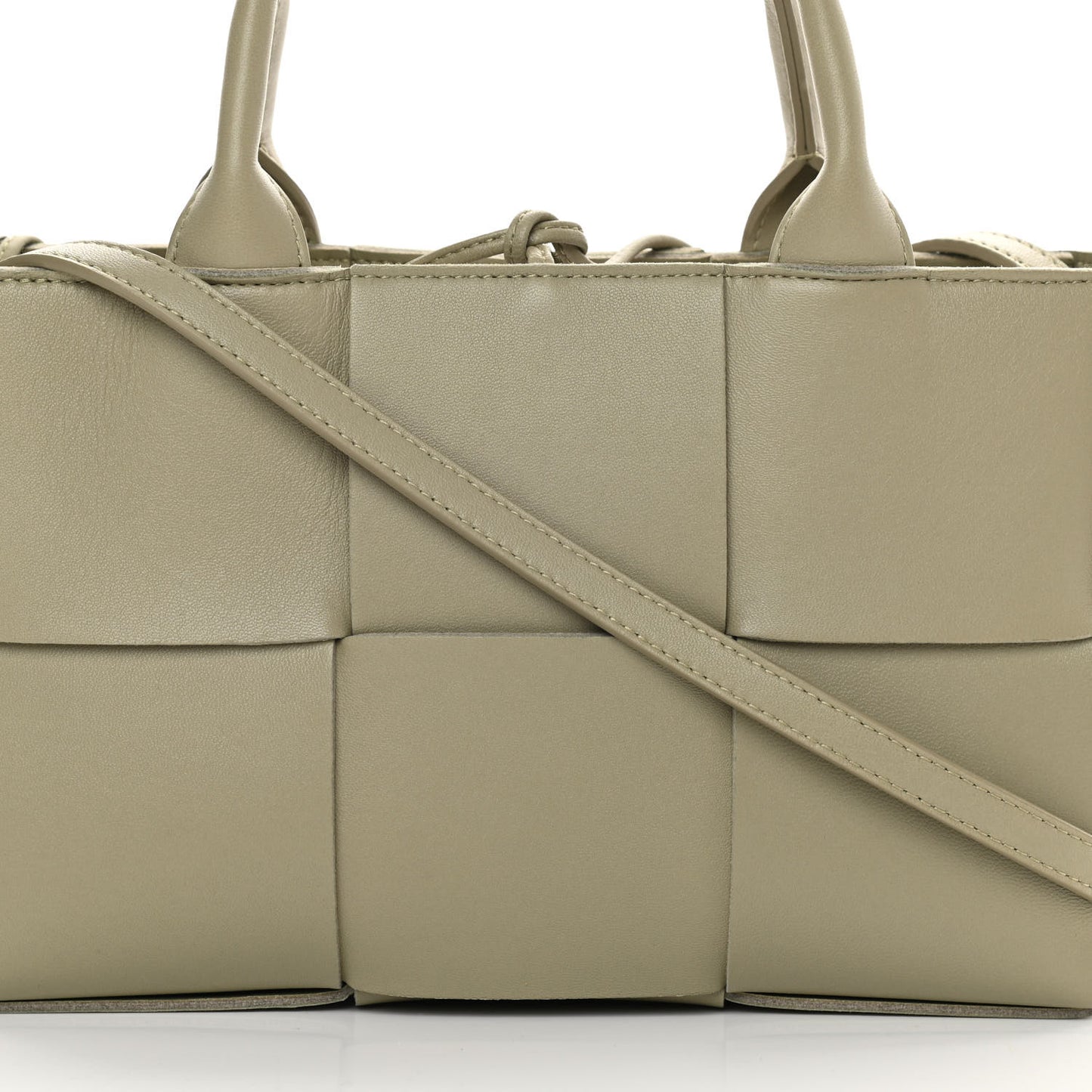 Nappa Maxi Intreccio Mini Arco Tote Taupe