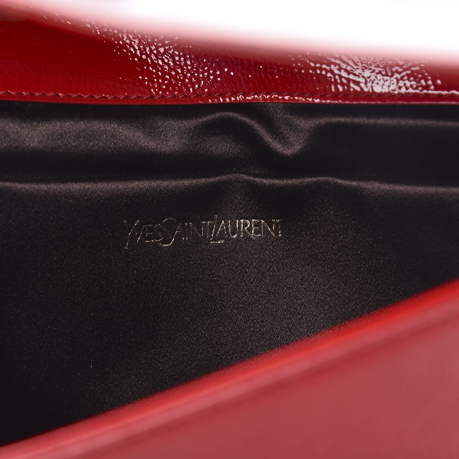Saint Laurent Textured Patent Monogram Large Belle De Jour Clutch Red 6 of 6
