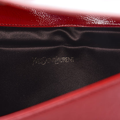 Saint Laurent Textured Patent Monogram Large Belle De Jour Clutch Red 6 of 6