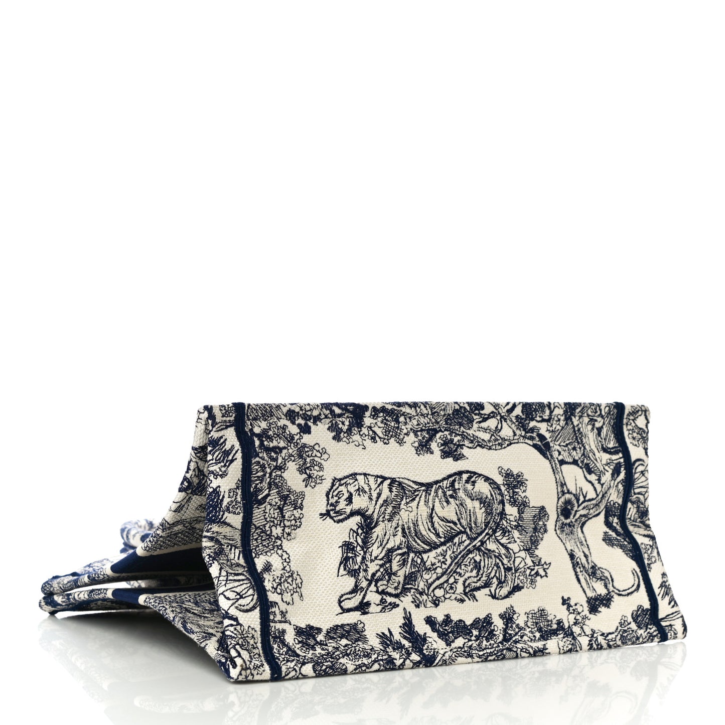 Canvas Embroidered Medium Dioriviera Toile De Jouy Book Tote Blue