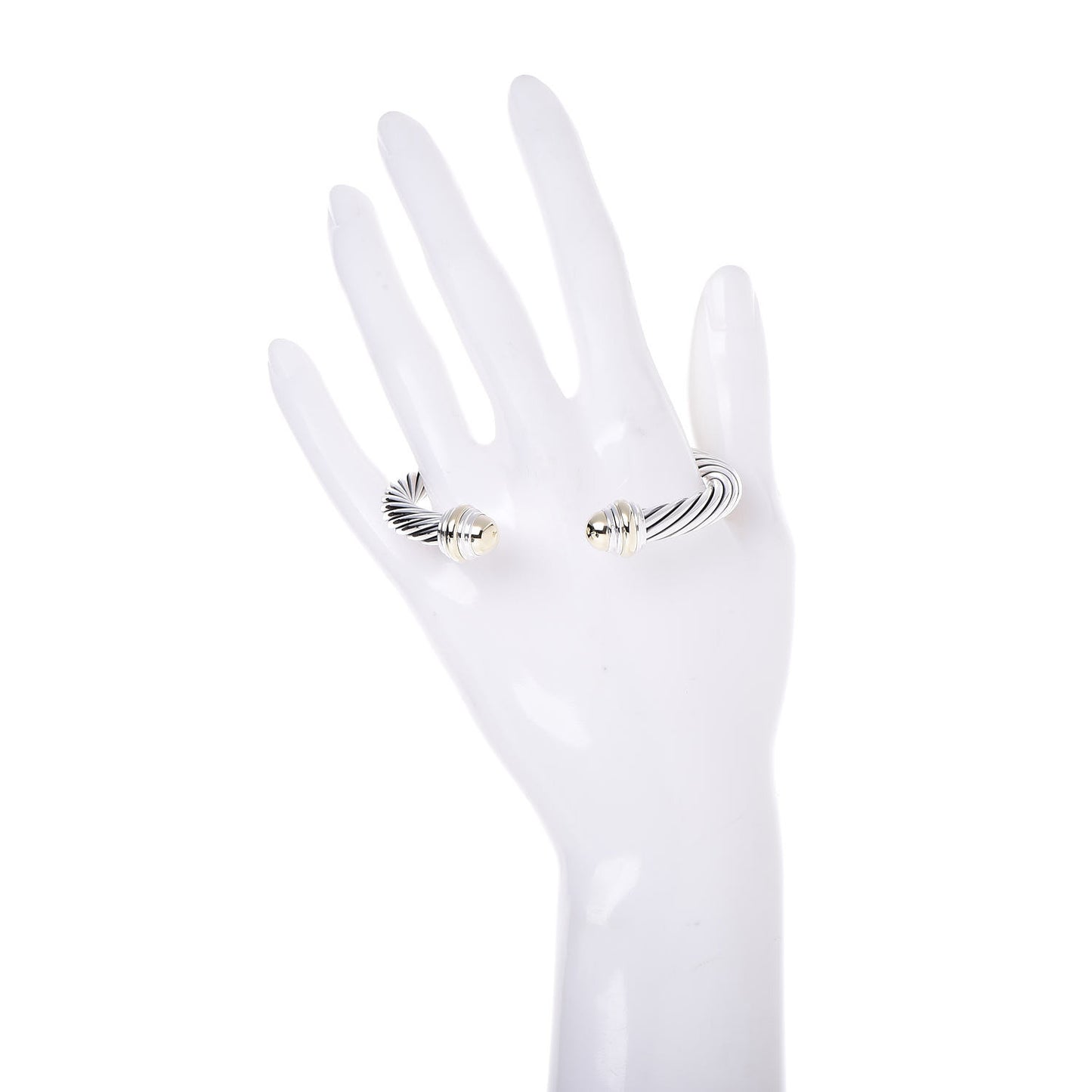 Sterling Silver 14K Yellow Gold 7mm Cable Classics Bracelet