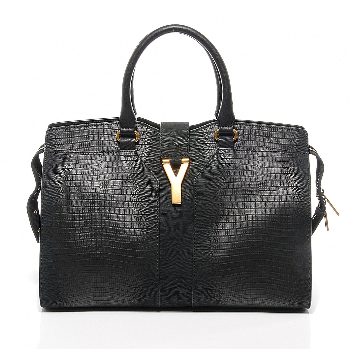 Leather Lizard Effect Cabas ChYc Medium Black