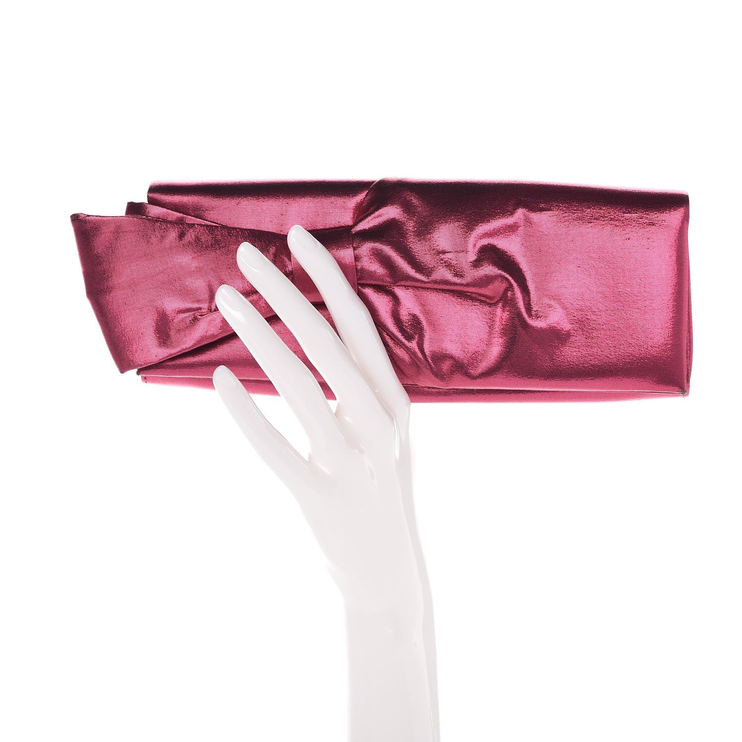 Christian Louboutin Metallic Nylon Aionoeud Bow Clutch Pink 2 of 9
