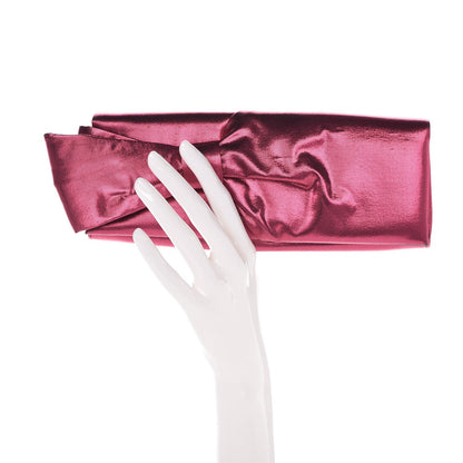 Christian Louboutin Metallic Nylon Aionoeud Bow Clutch Pink 2 of 9