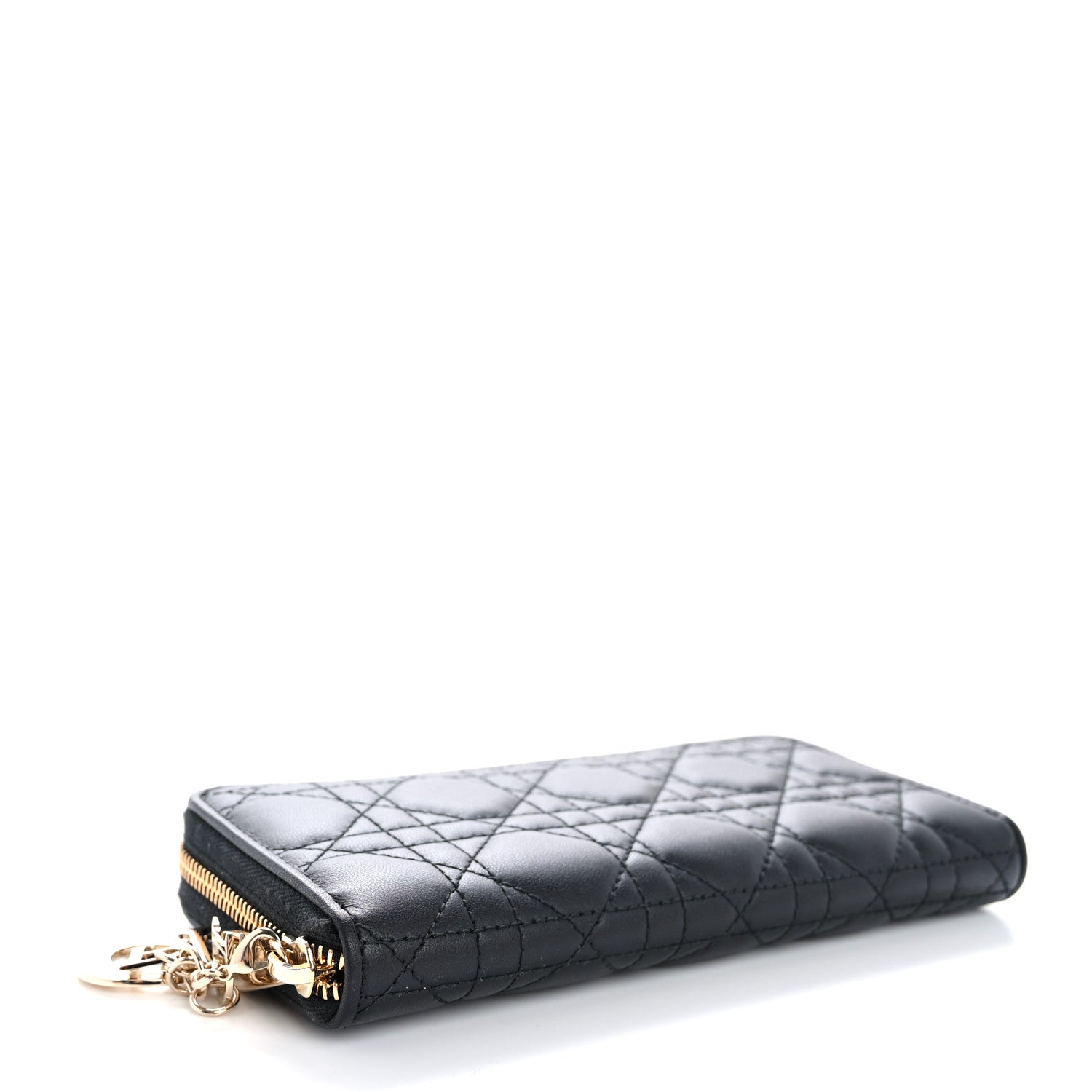 Christian Dior Lambskin Cannage Lady Dior Voyageur Wallet Black 4 of 11