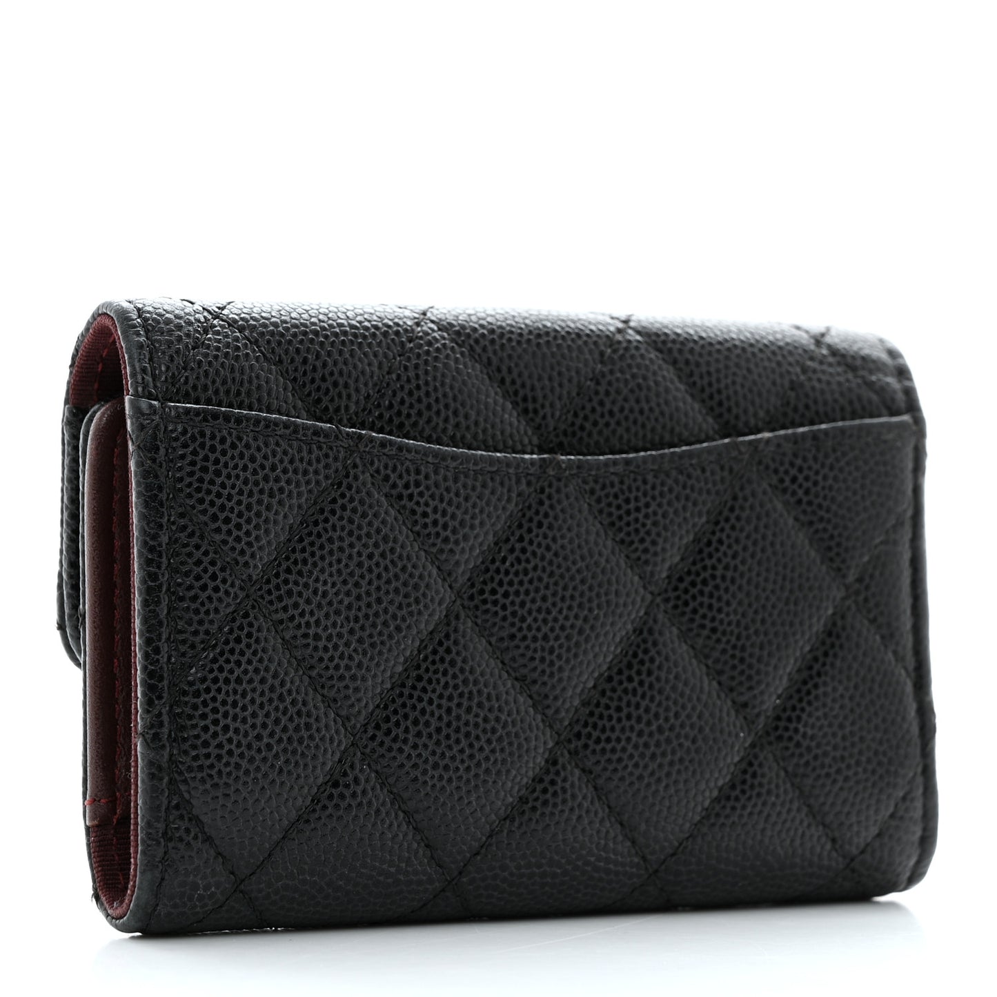 Caviar Quilted Classic 4 Key Holder Wallet Black
