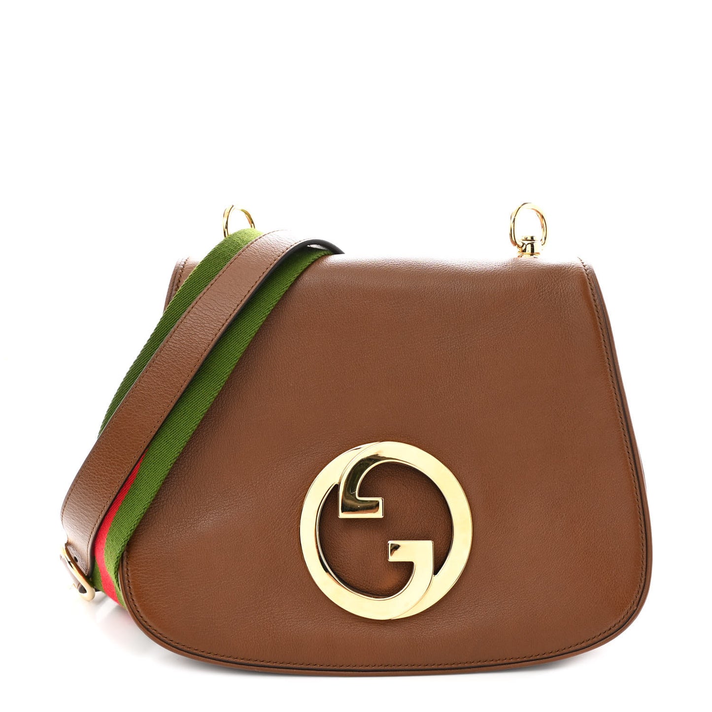 Roxy Calfskin Web Medium Blondie Shoulder Flap Bag Cuir