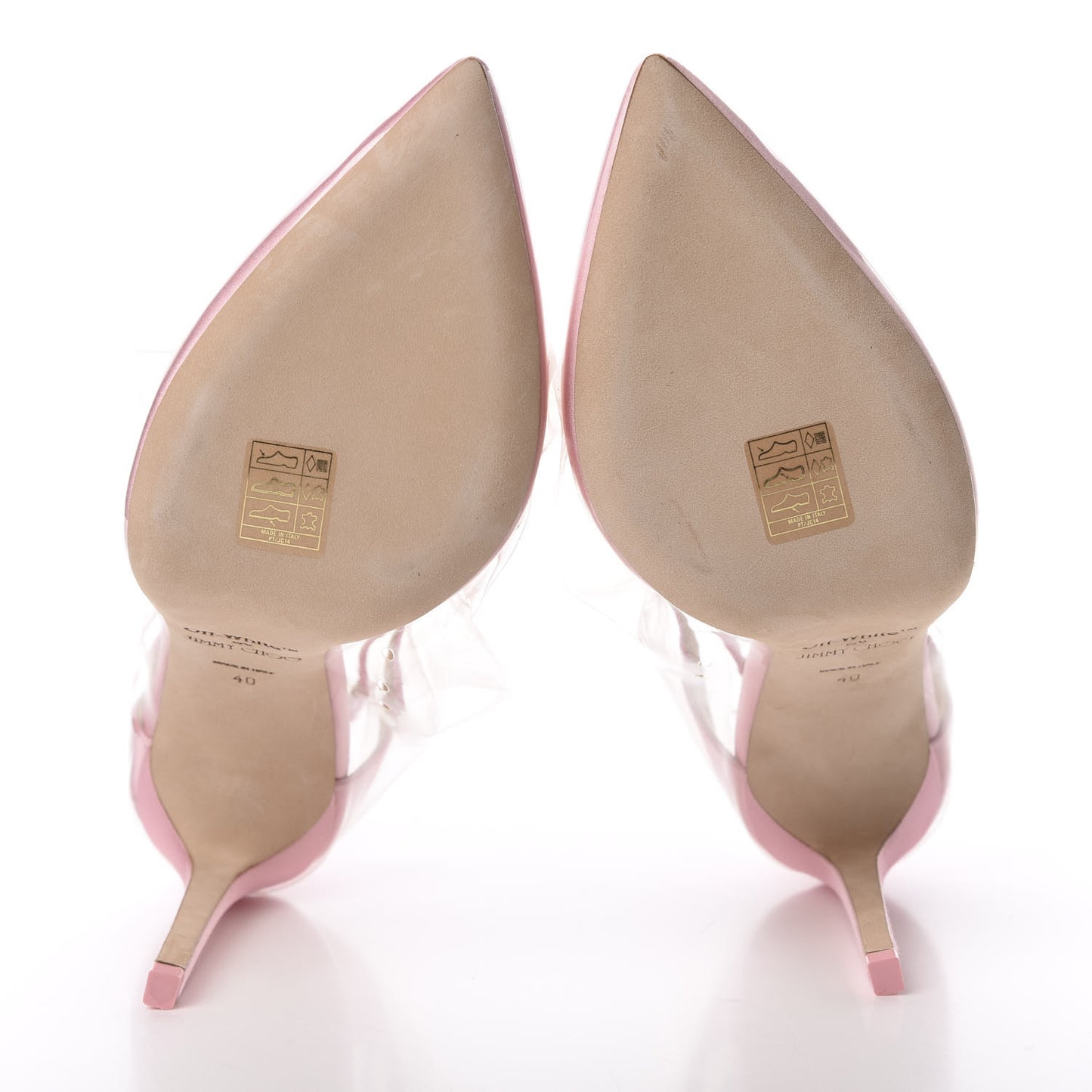 x OFF-WHITE Satin TPU Claire 100 Pumps 40 Pink
