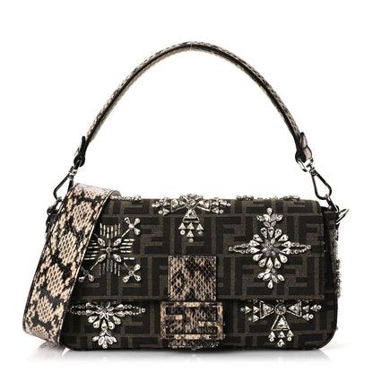 Fendi Re-Edition Elaphe Fabric Jacquard FF 1974 Embroidered Baguette Multicolor 1 of 11
