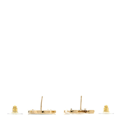 Chanel Metal Enamel Cha-Nel Logo Drop Earrings Black White 3 of 4