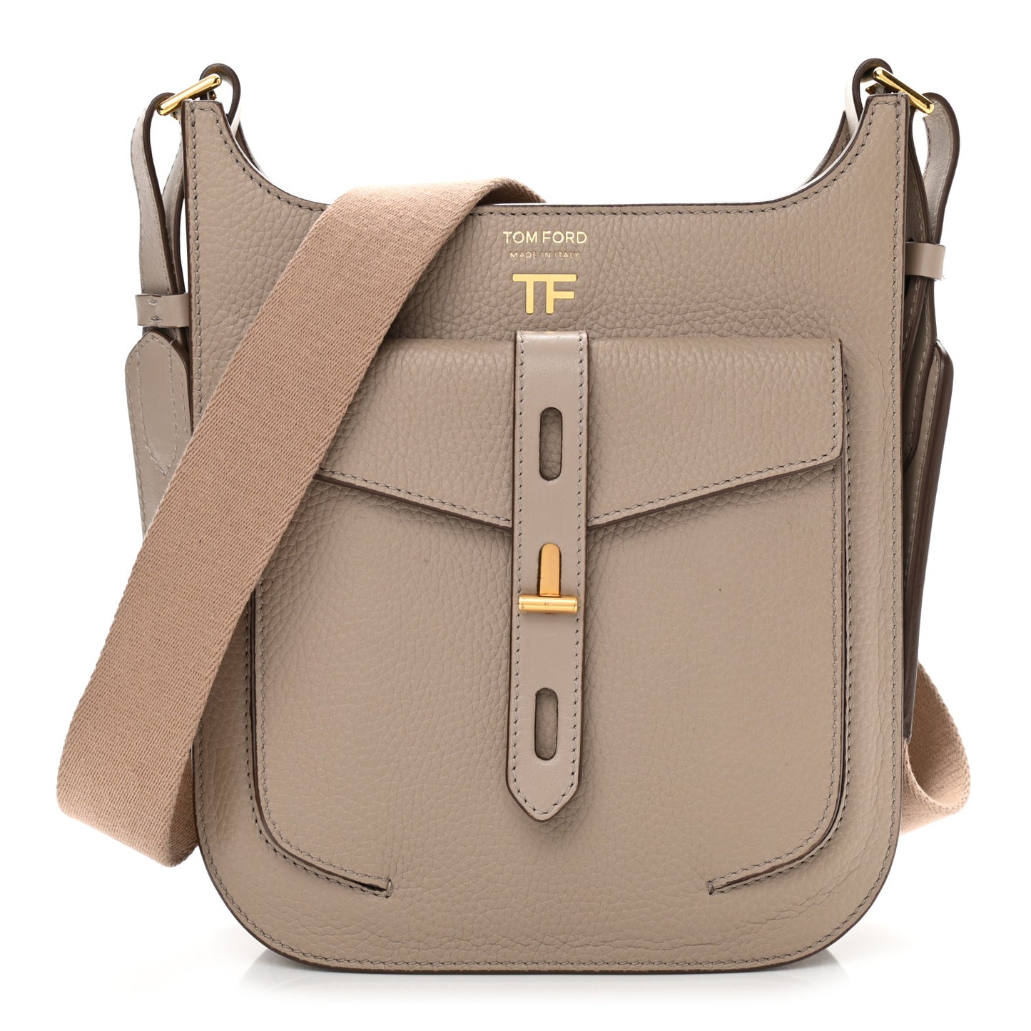 Grained Calfskin Rialto Crossbody Taupe