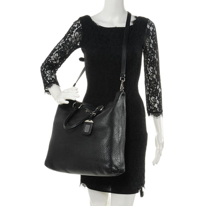 Prada Vitello Daino Tote Nero Black 2 of 11