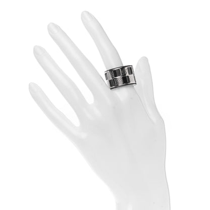 Louis Vuitton Damier Perfore Ring M Silver Black 2 of 6
