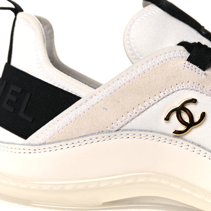 Chanel Velvet Calfskin Mixed Fibers CC Sneakers 39 Ivory Black 14 of 17