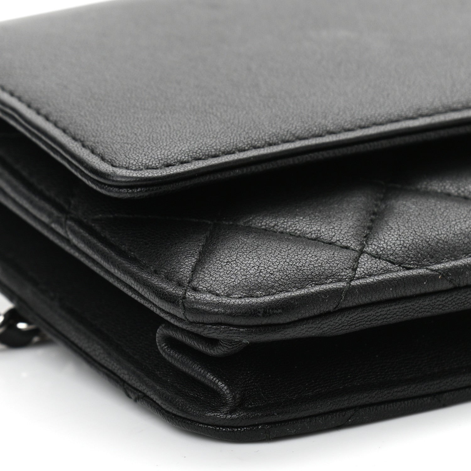 Chanel Grained Calfskin Quilted Urban Champion Wallet On Chain WOC Black 10 of 12