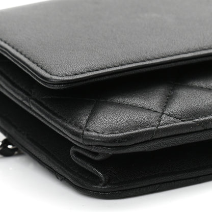 Chanel Grained Calfskin Quilted Urban Champion Wallet On Chain WOC Black 10 of 12