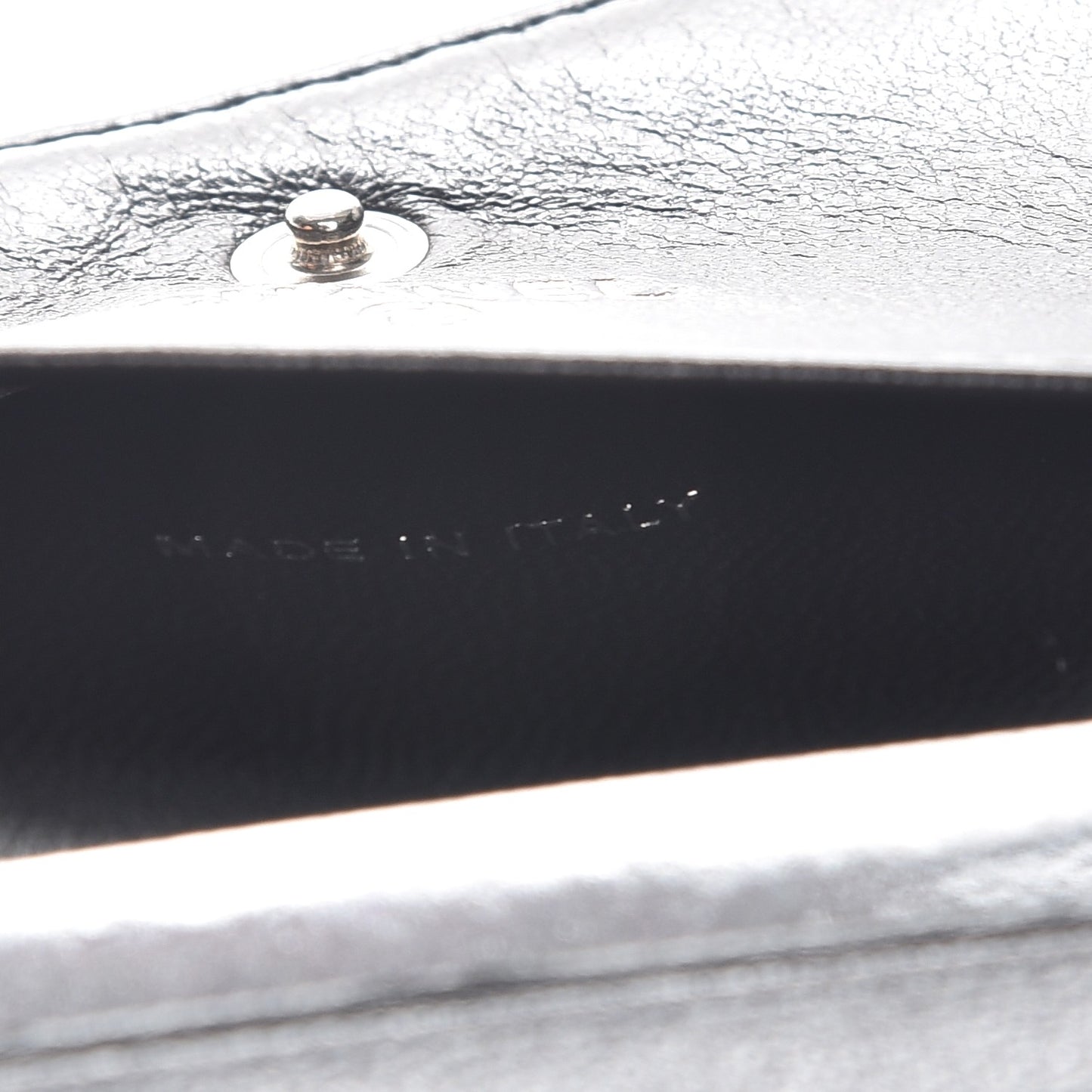 Lambskin Camellia Embossed Small Double Wallet Black