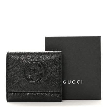 Gucci Pebbled Calfskin Soho Compact Flap Wallet Black 17 of 17