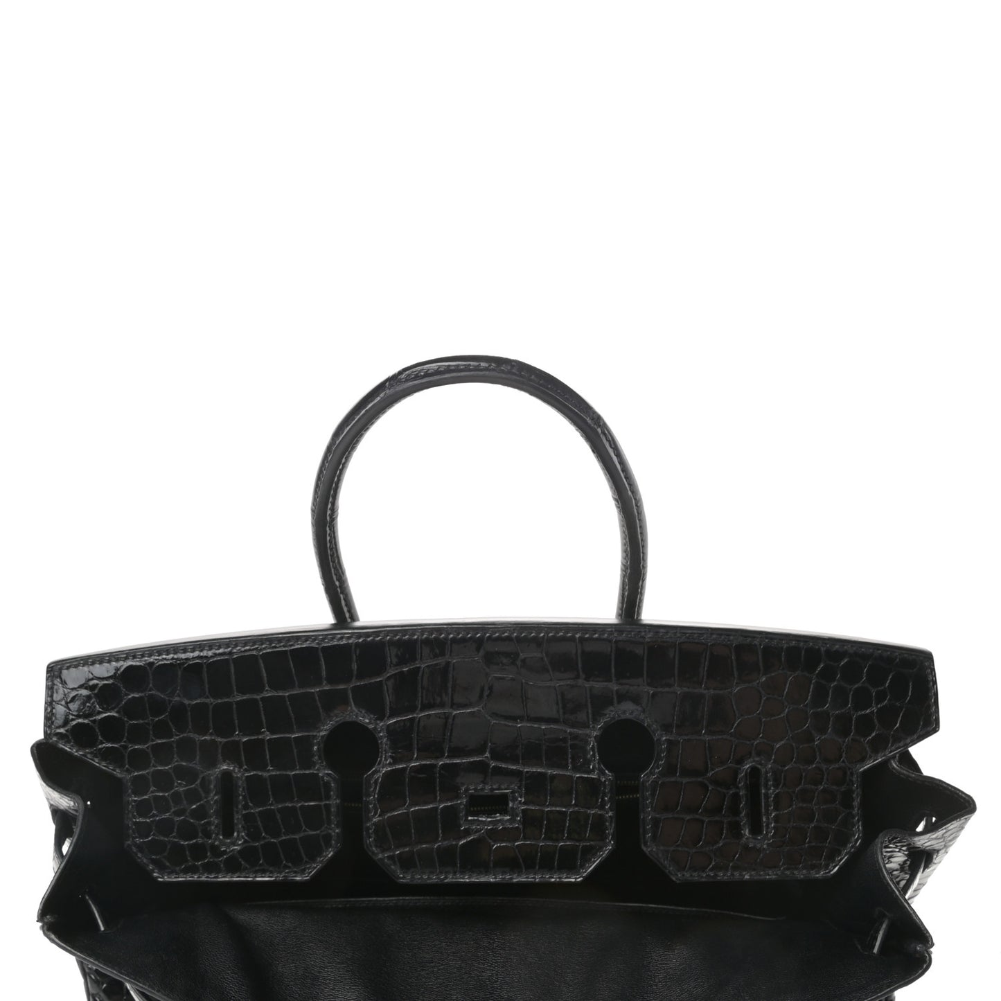 Shiny Porosus Crocodile Birkin 35 Black