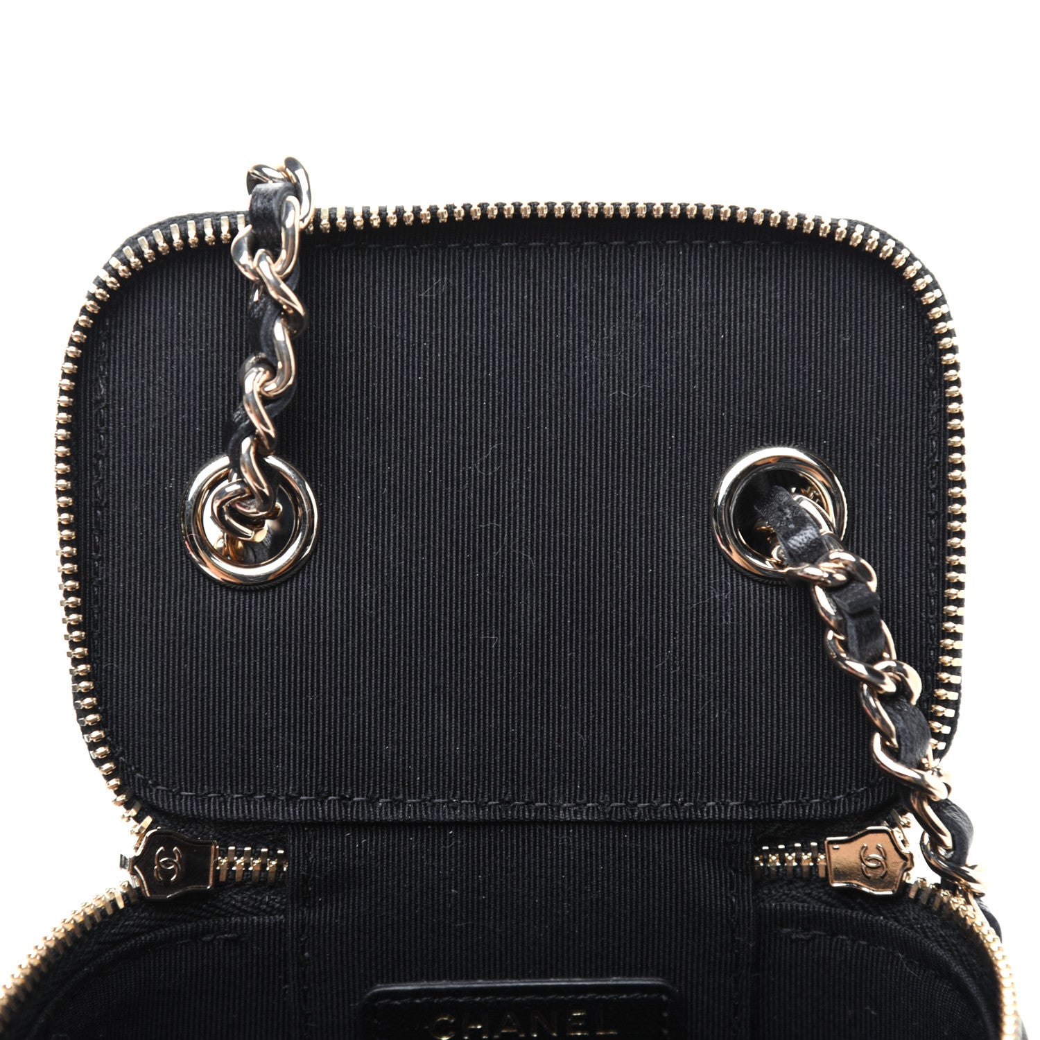 Chanel Lambskin Quilted My Chanel Lady Vanity Case With Chain Black 10 of 14