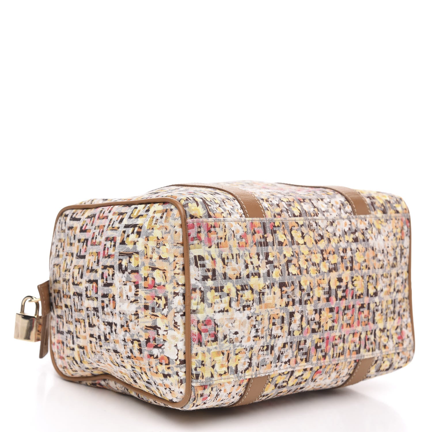 Fendi Zucchino Vitello Floral Forever Boston Pesca Giallo Saddler 4 of 10