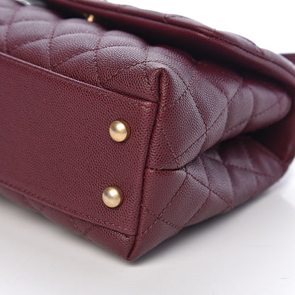Chanel Caviar Lizard Quilted Mini Coco Handle Flap Burgundy 9 of 10