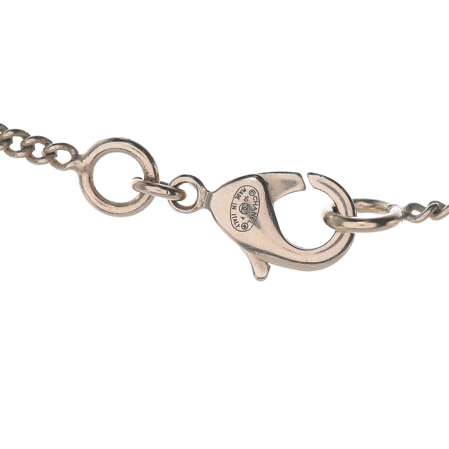 Chanel Pearl Crystal CC Drop Necklace Light Gold 5 of 5