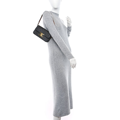 Celine Canvas Calfskin Triomphe Shoulder Bag Tan 3 of 9