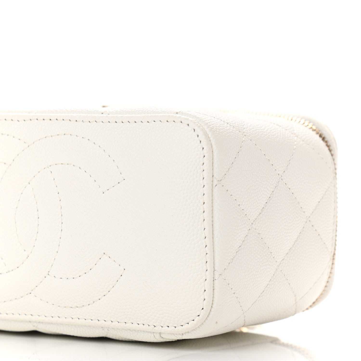 Chanel Caviar Quilted Small Vanity Case With Chain White 10 of 11
