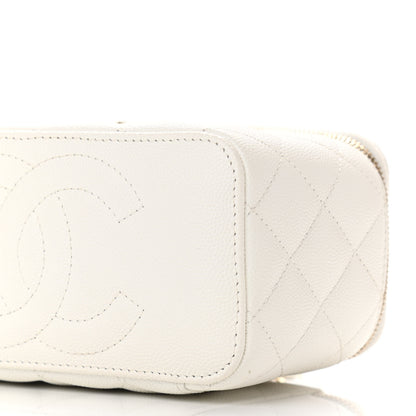 Chanel Caviar Quilted Small Vanity Case With Chain White 10 of 11
