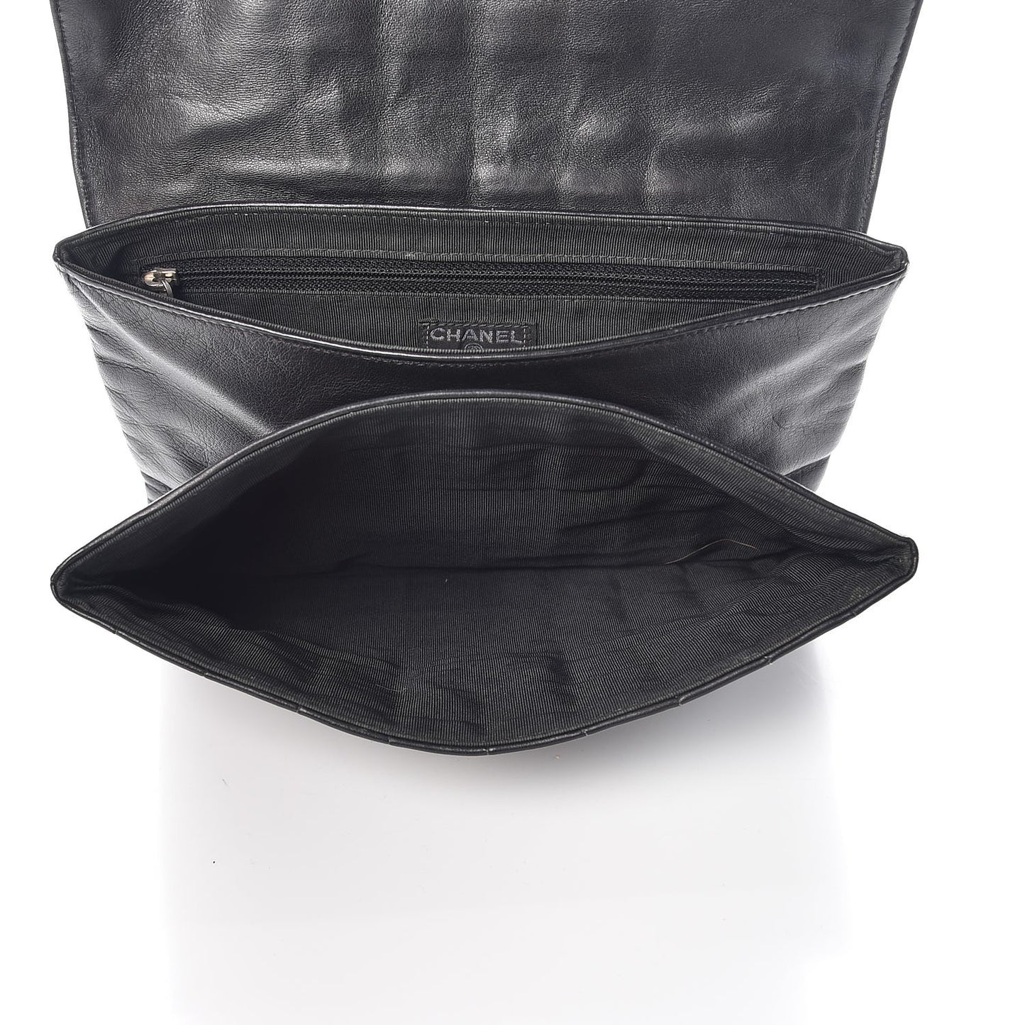 Lambskin Chocolate Bar Mademoiselle Flap Black
