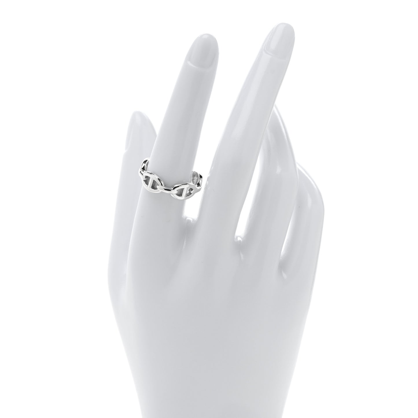 Sterling Silver PM Chaine d'Ancre Enchainee Band Ring 56 7.75