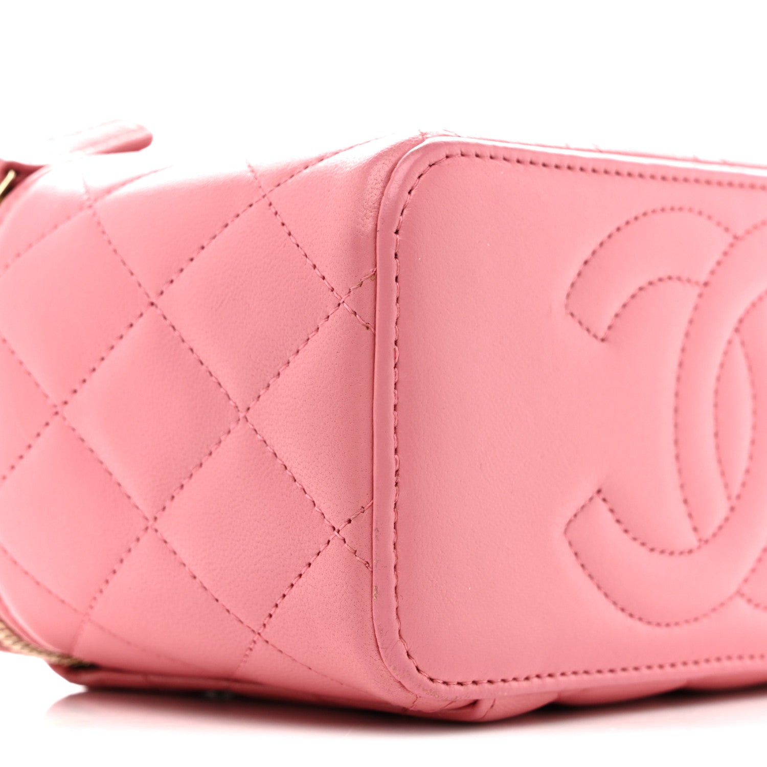 Chanel Lambskin Quilted Small Top Handle Vanity Case With Chain Pink 9 of 14