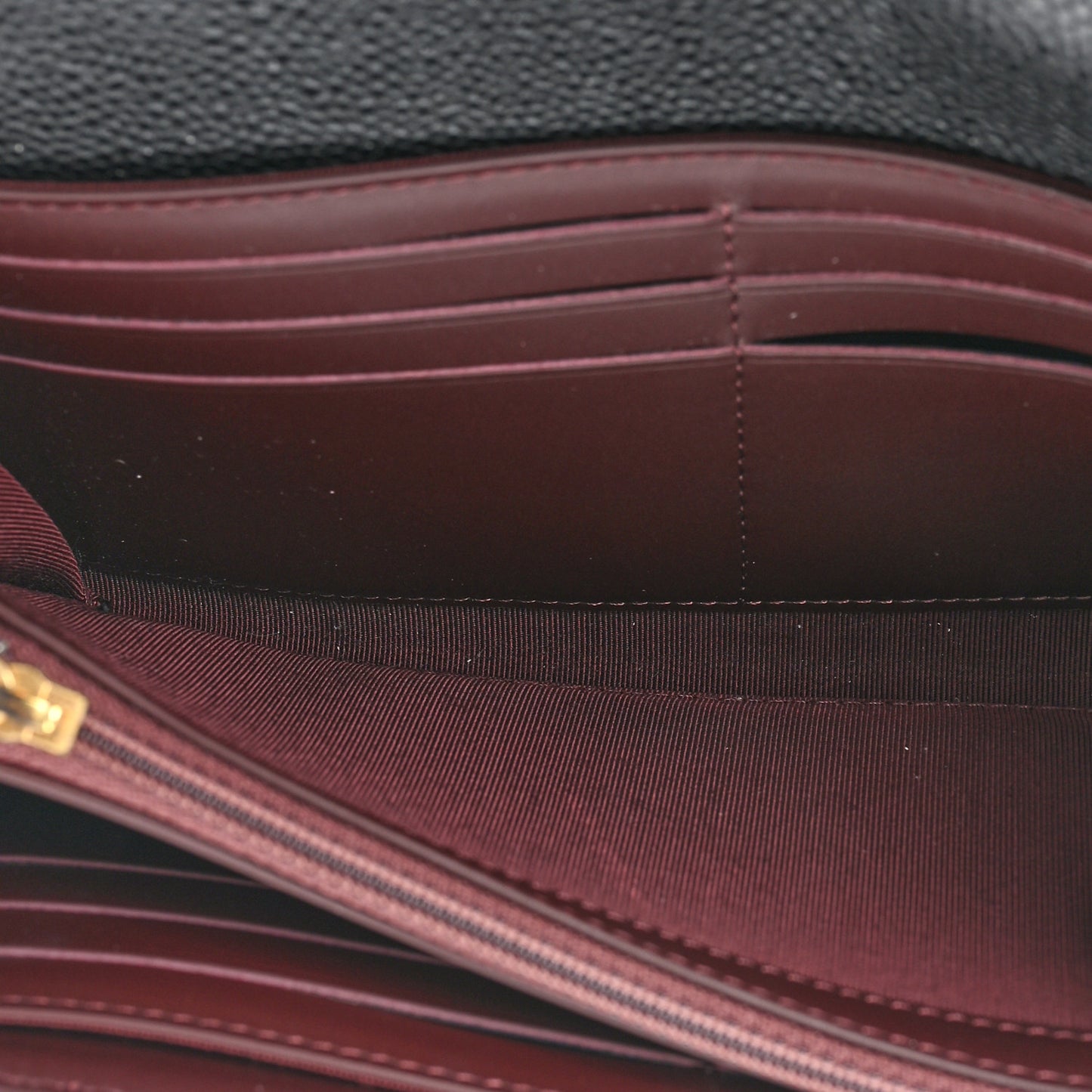 Caviar Quilted Large Gusset Flap Wallet Black