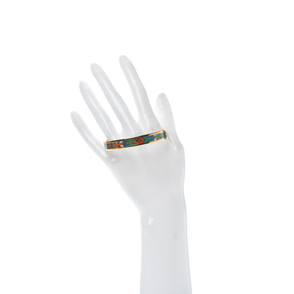 Hermes Enamel Printed Narrow L'Arbre Du Vent Bracelet 62 Folk 2 of 5