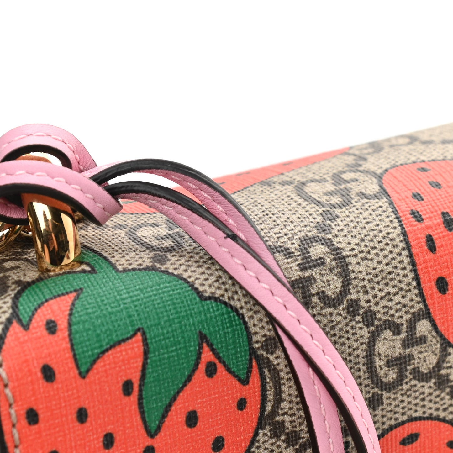 GG Supreme Monogram Strawberry Small Padlock Shoulder Bag
