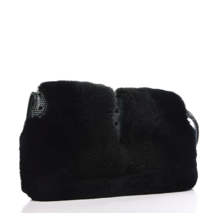 Gucci Mink Fur Lizard Crystal Wristlet Green 3 of 10