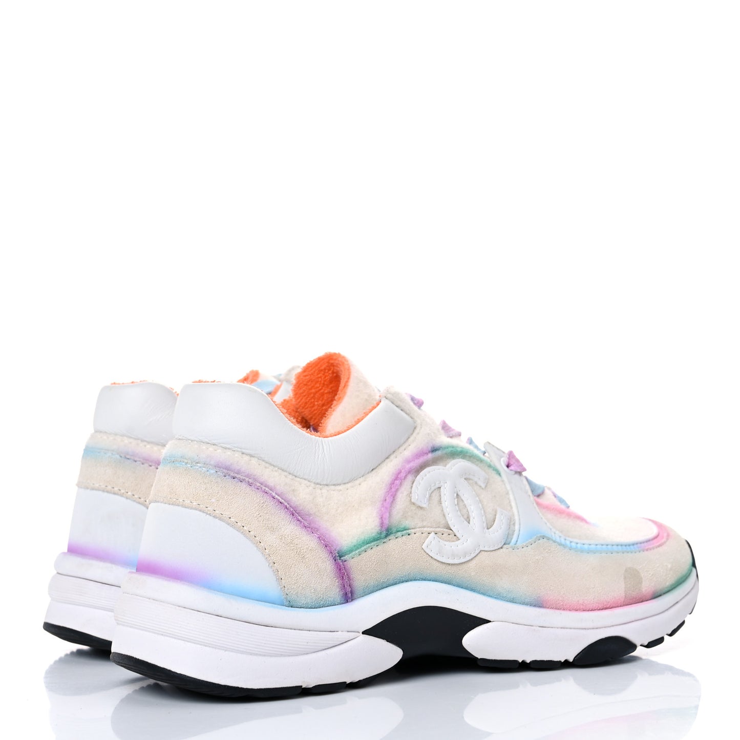 Wool Suede Calfskin CC Sneakers 38 Multicolor