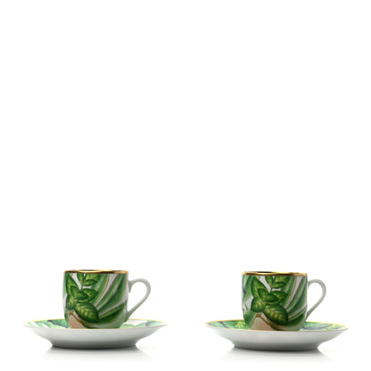Hermes Porcelain Passifolia Coffee Cup And Saucer Set of 2 3 of 13