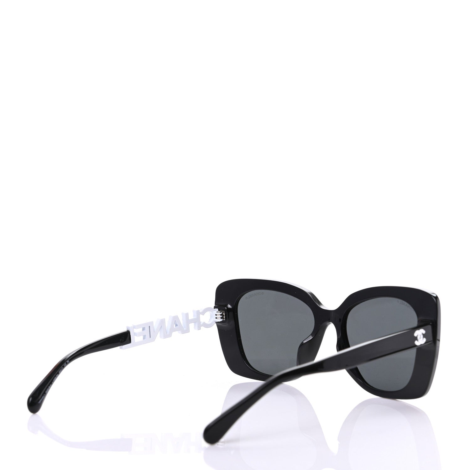 Chanel Acetate Strass Square Sunglasses 5422-B-A Black White 4 of 8