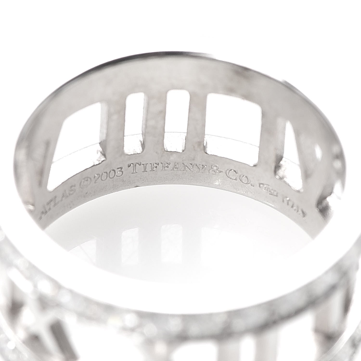 Tiffany 18K White Gold Diamond Wide Atlas Open Ring 47 4.25 6 of 9