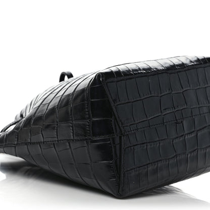 Mansur Gavriel Crocodile Embossed Bucket Bag Black 7 of 12