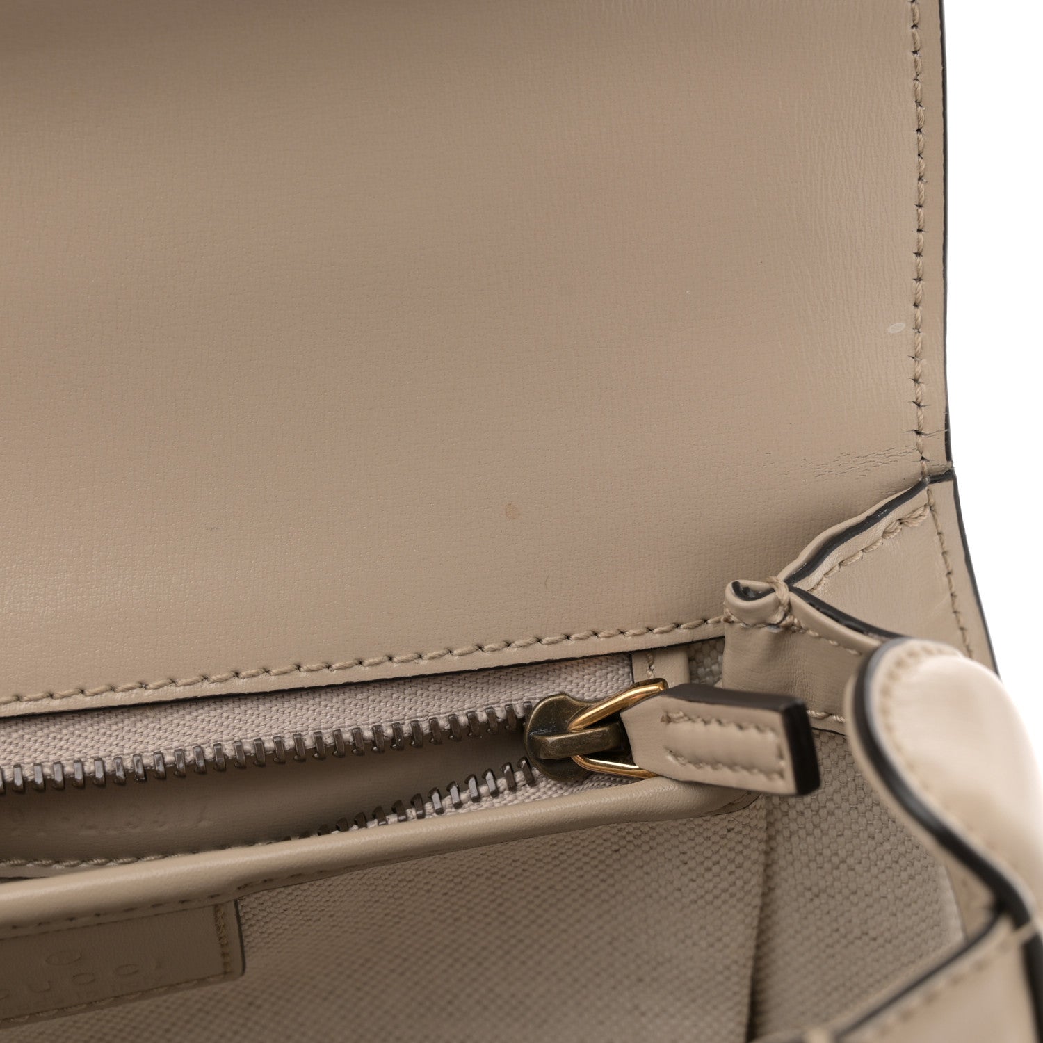 Gucci Boarded Dyana Lux Calfskin Web Small Bamboo 1947 Top Handle Bag Oatmeal 11 of 11