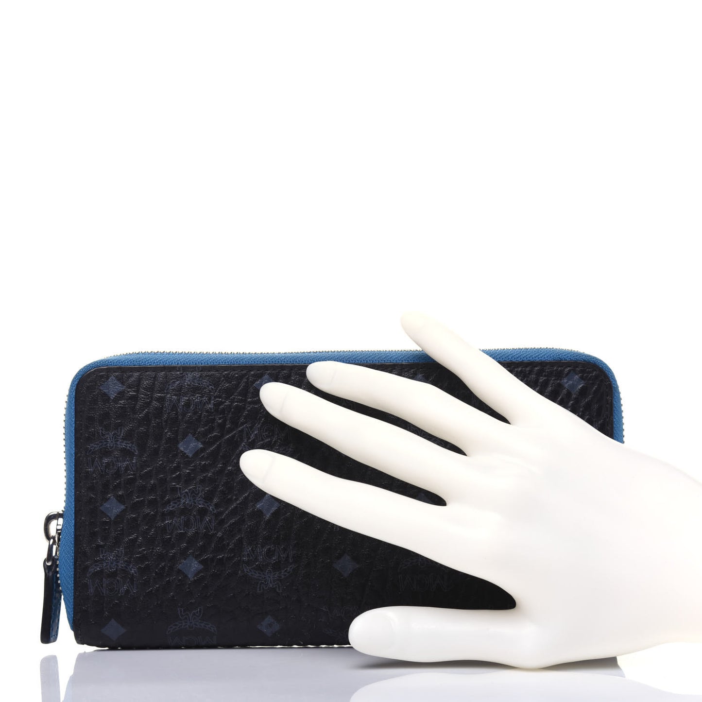 Visetos Large Zip Around Wallet Black Blue
